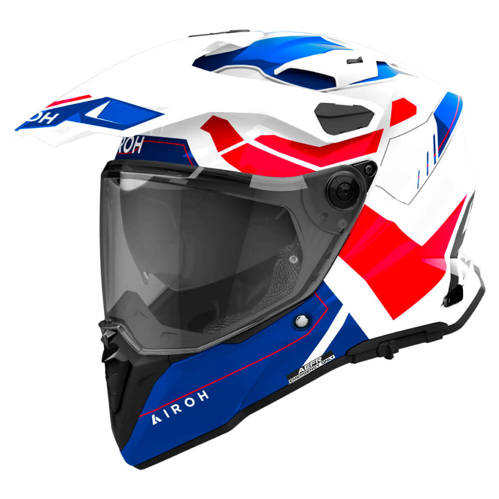 Airoh Commander 2 Helmet Reveal Blue / Red Gloss | Left Front 3qtr | Honda Direct