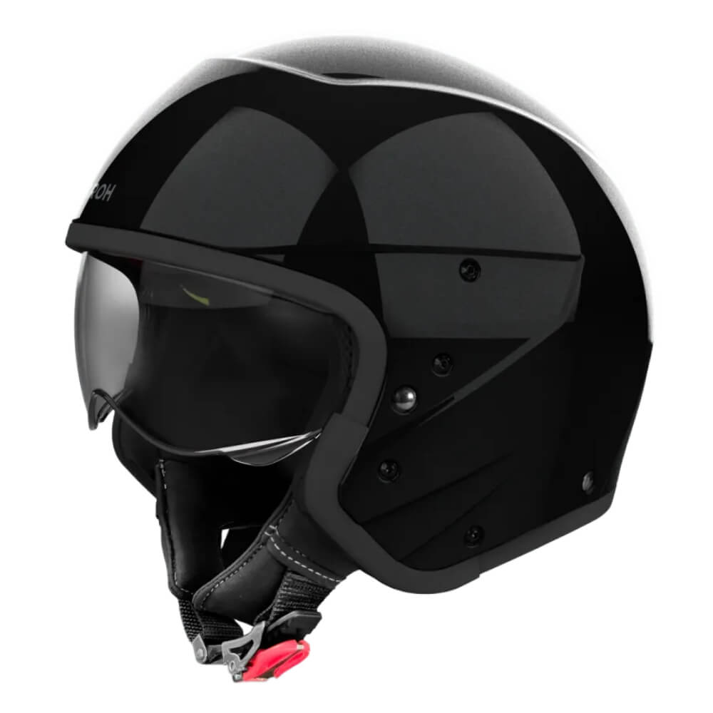 Airoh J110 Helmet Black Glitter | Left Front 3qtr Open Face | Honda Direct