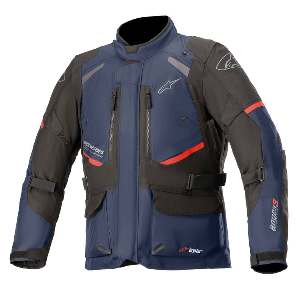 Alpinestars Andes V3 Drystar Jacket Dark Blue / Black | Front 3qtr | Honda Direct