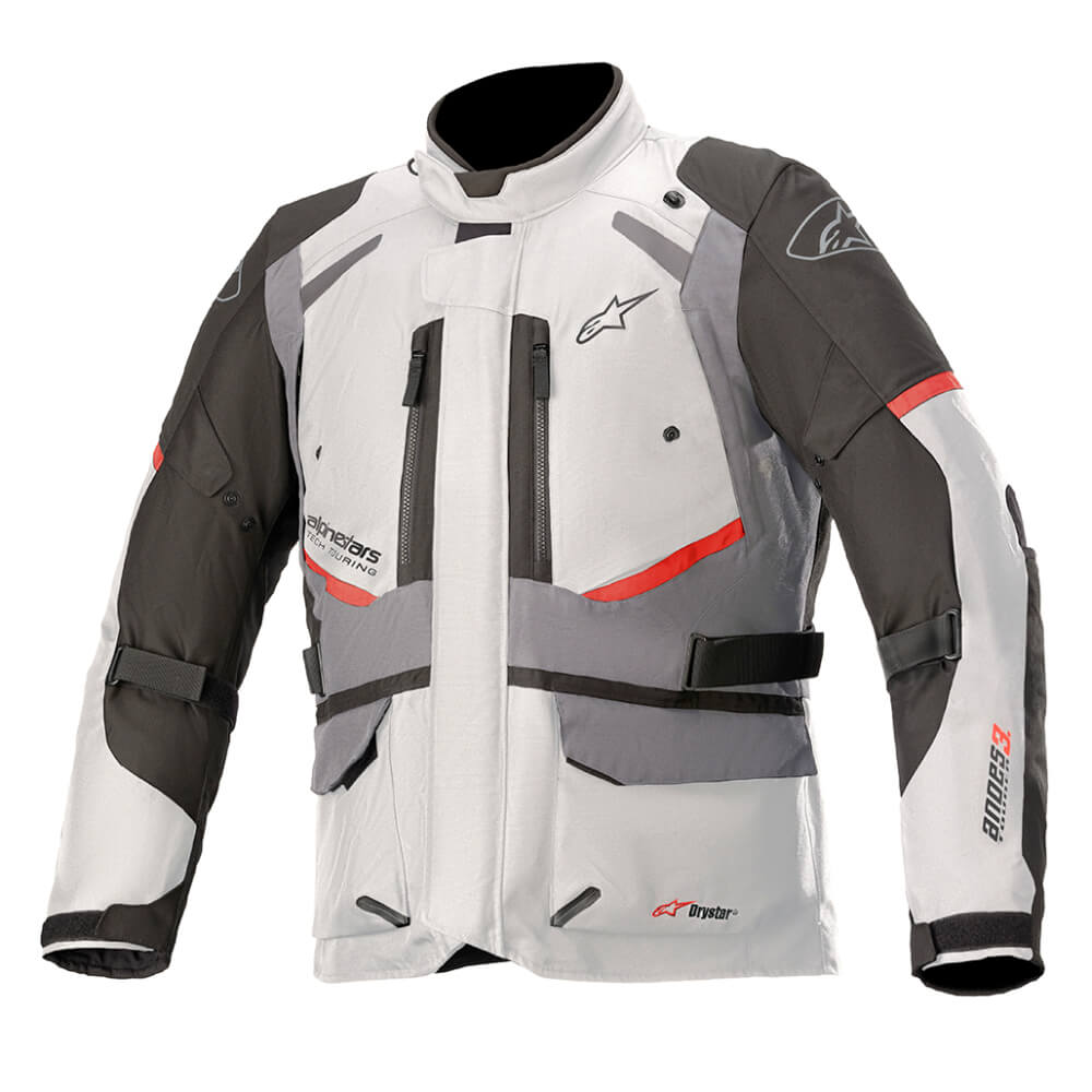 Alpinestars Andes V3 Drystar Jacket Ice Grey / Dark Grey | Front 3qtr | Honda Direct