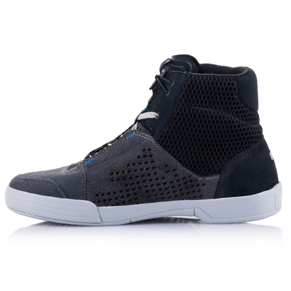 Alpinestars Chrome Air Shoes Black / Cool Grey / Blue | Side Outer | Honda Direct