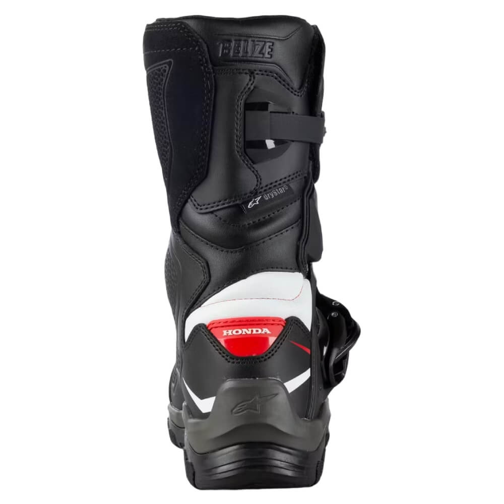 Alpinestars Honda Belize Drystar® Boots Black / White / Red | Rear | Honda Direct