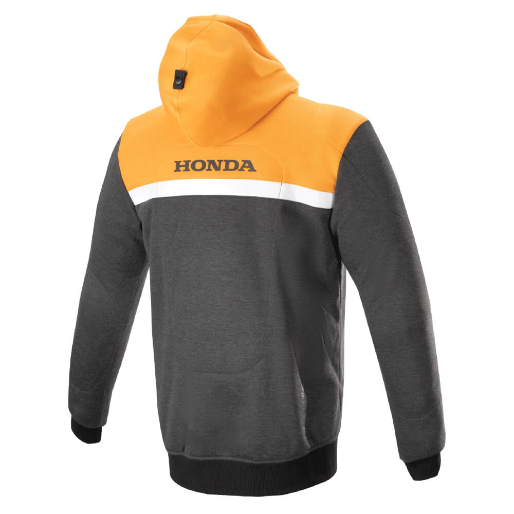Alpinestars Honda Chrome Street Hoodie Black / Melange / Orange | Rear 3qtr | Honda Direct