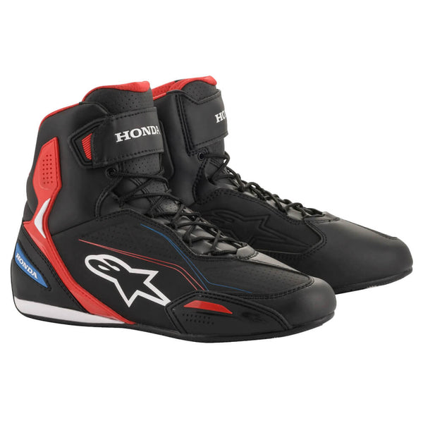 Alpinestars Honda Faster-3 Shoes Black / Red / Blue | Honda Direct