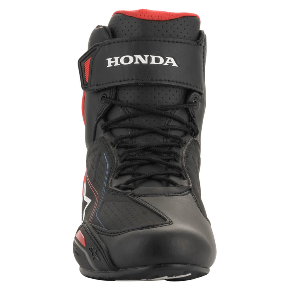 Alpinestars Honda Faster-3 Shoes Black / Red / Blue | Front | Honda Direct