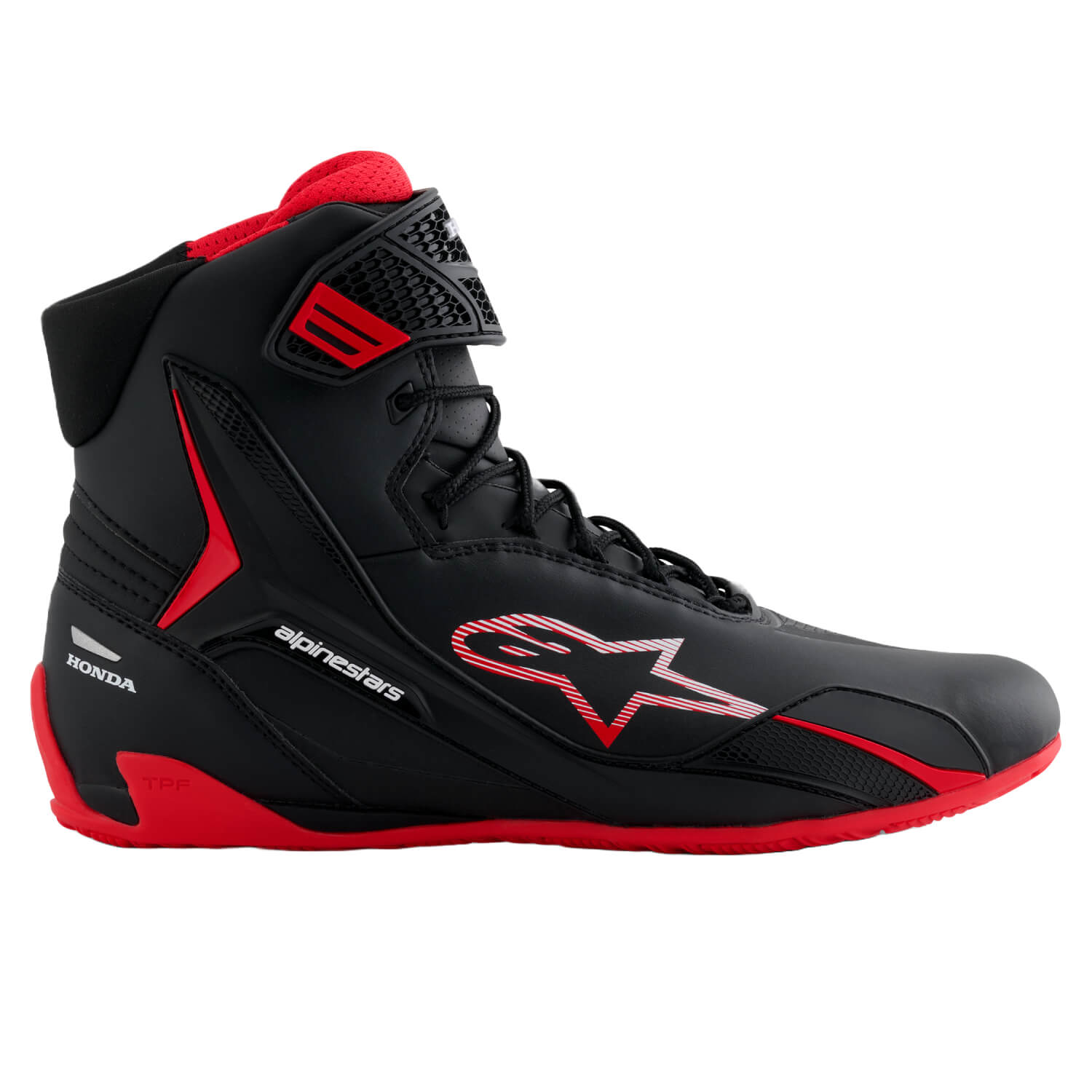 Alpinestars Honda Faster-4 Shoes Black / Red | Outer Side | Honda Direct