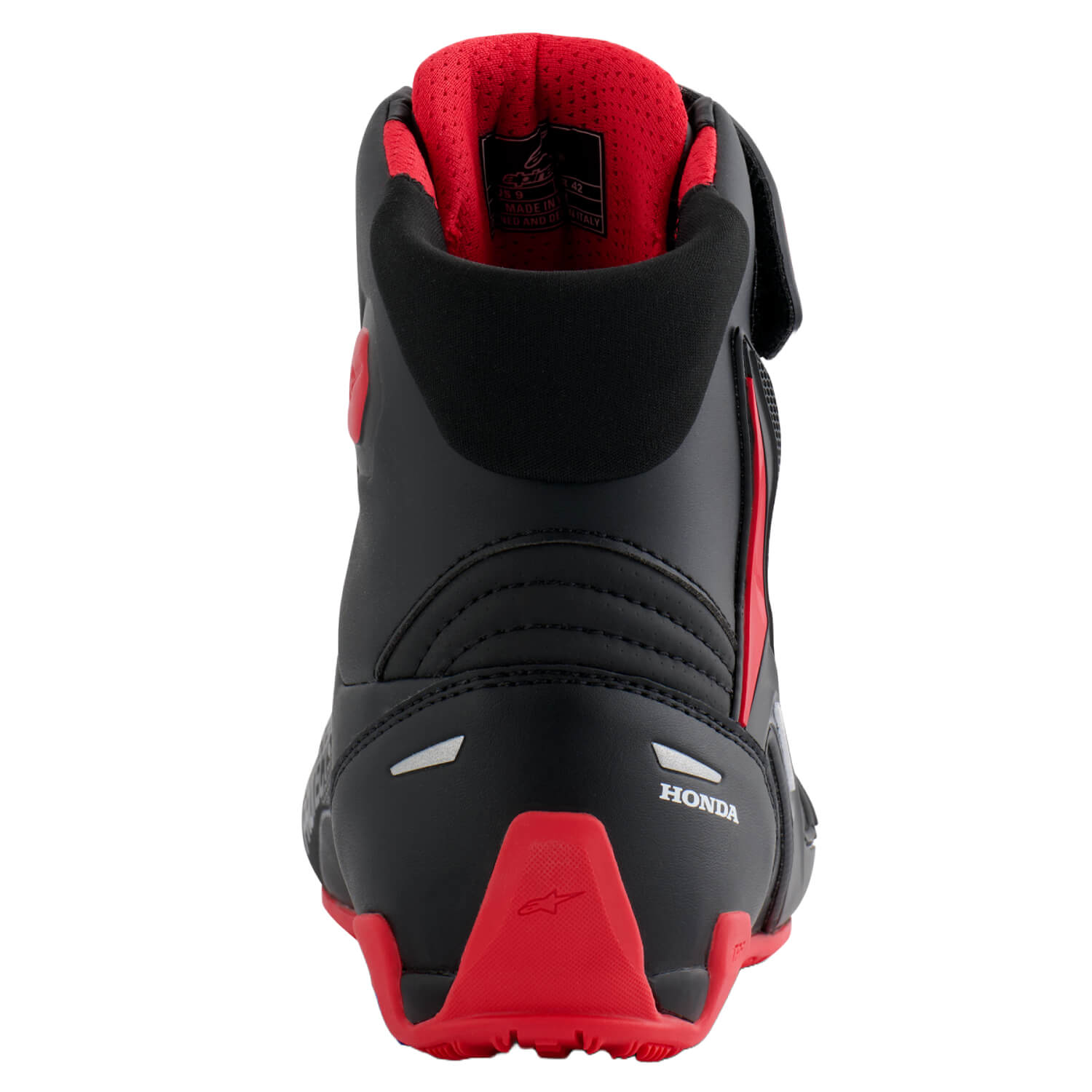 Alpinestars Honda Faster-4 Shoes Black / Red | Rear | Honda Direct