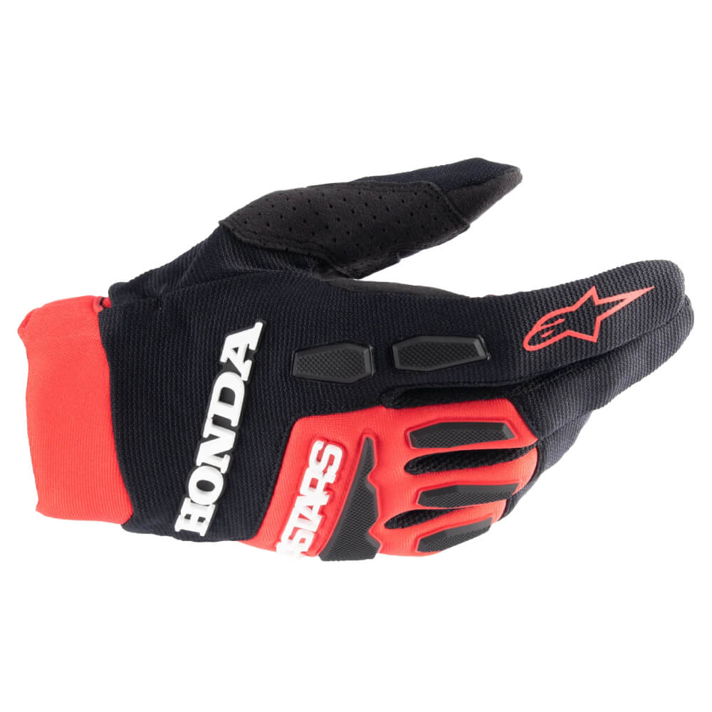 Alpinestars Honda Full Bore Gloves Bright Red / Black | Back | Honda Direct