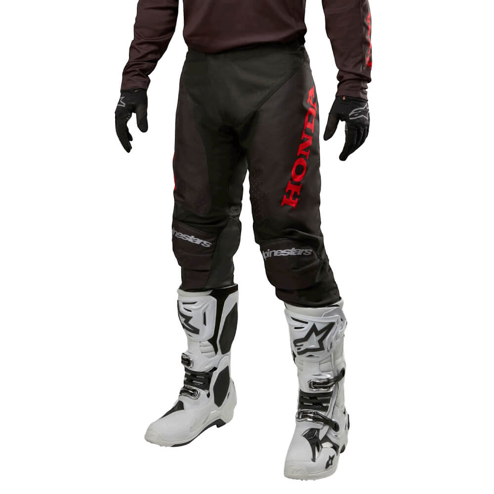 Alpinestars Honda Racer Iconic Pants Black / Red | Lifestyle Front 3qtr | Honda Direct