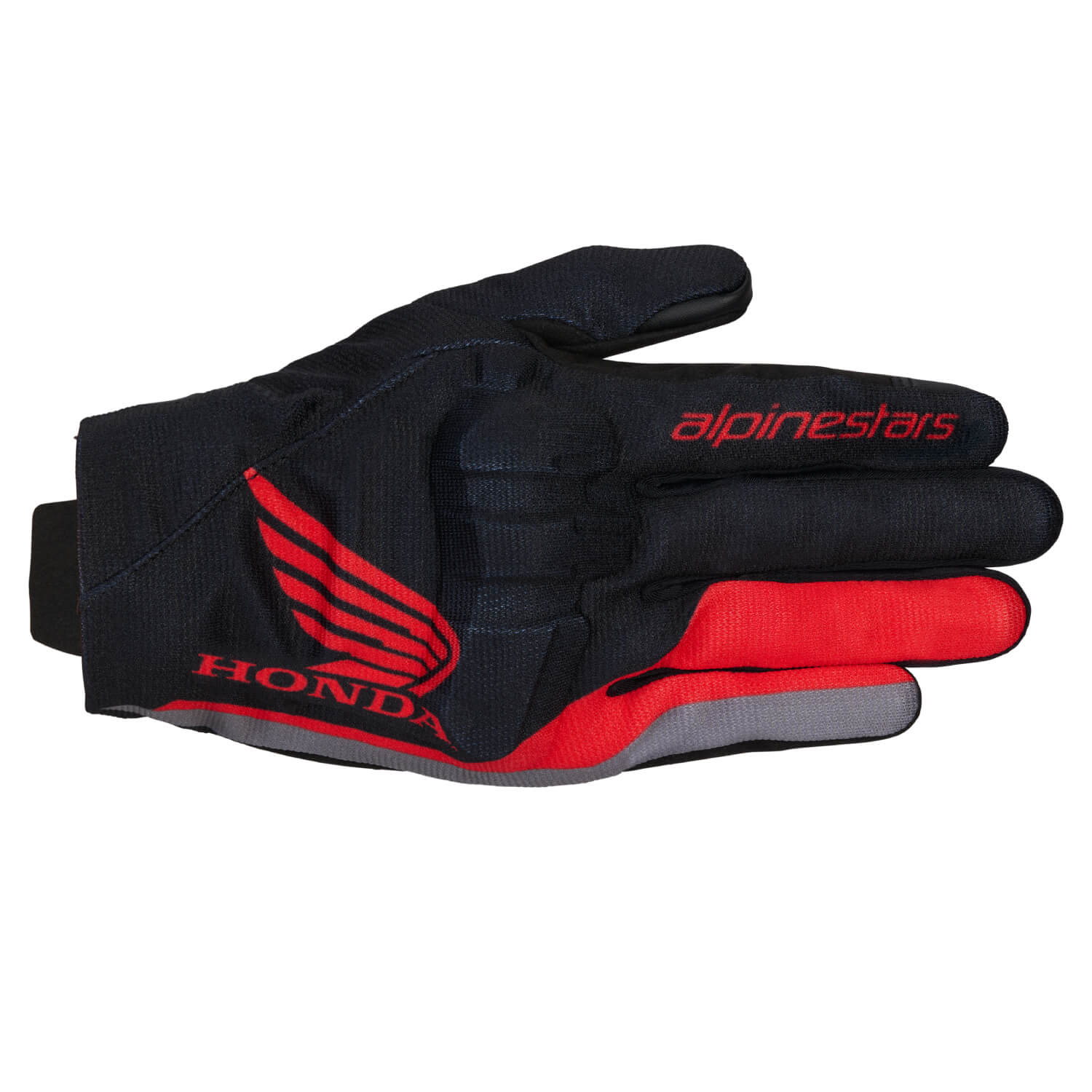 Alpinestars Honda Reef V2 Gloves Black / Bright Red / Dark Grey | Back | Honda Direct