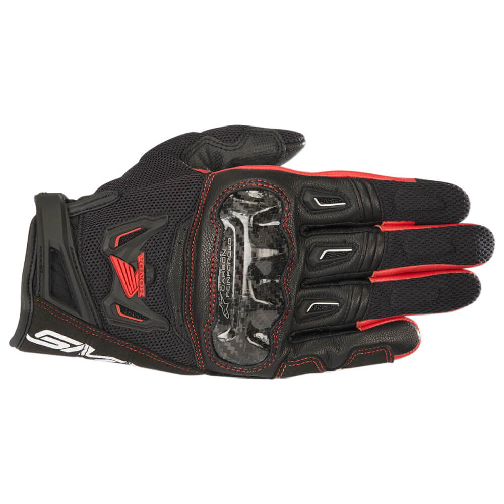 Alpinestars Honda SMX-2 Air Carbon V2 Gloves Black / Red | Back | Honda Direct