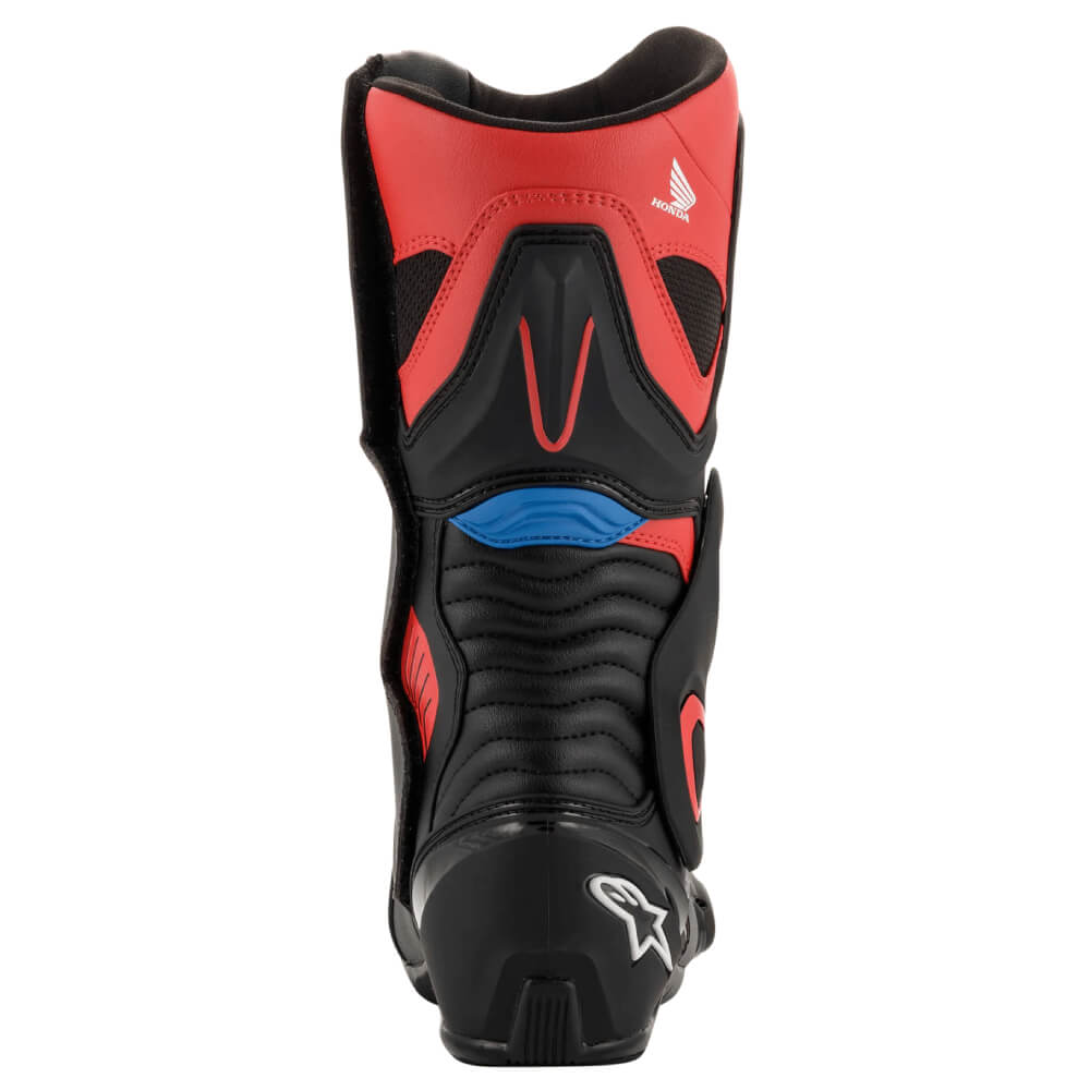 Alpinestars Honda SMX-6 V2 Boots Black / Red / Blue | Rear | Honda Direct