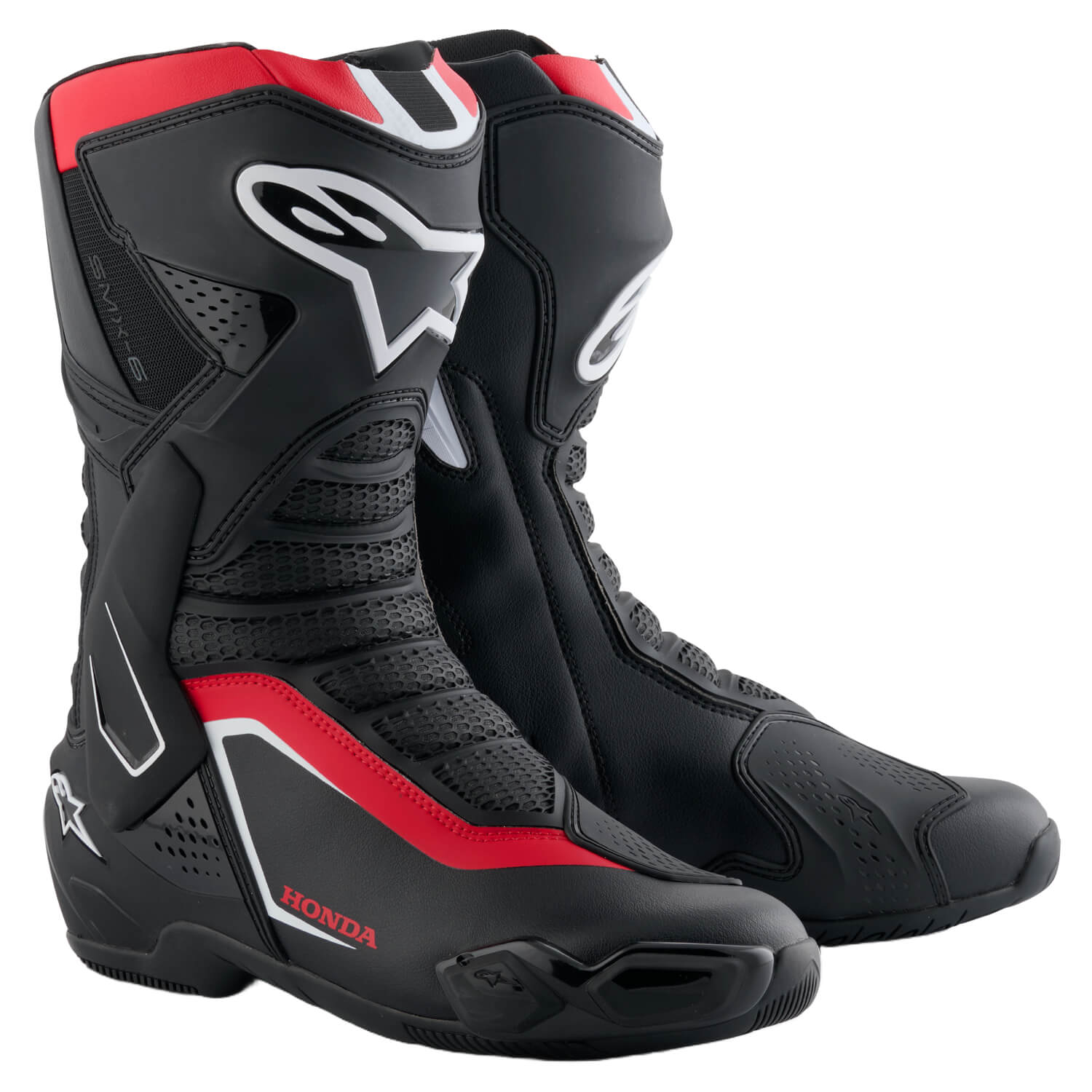 Alpinestars Honda SMX-6 V3 Boots Black / Red / White | Front 3qtr | Honda Direct