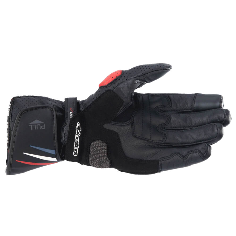 Alpinestars Honda SP-8 V3 Gloves Black / Bright Red / Blue | Palm | Honda Direct