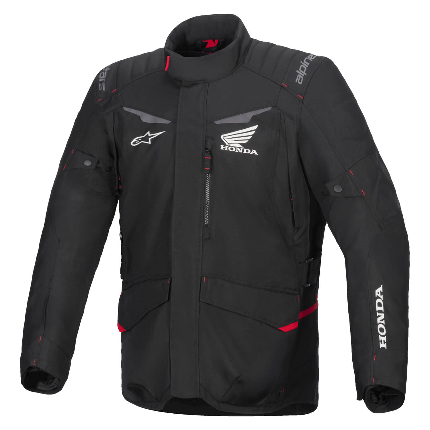 Alpinestars Honda ST-1 Waterproof Jacket Black | Front 3qtr | Honda Direct