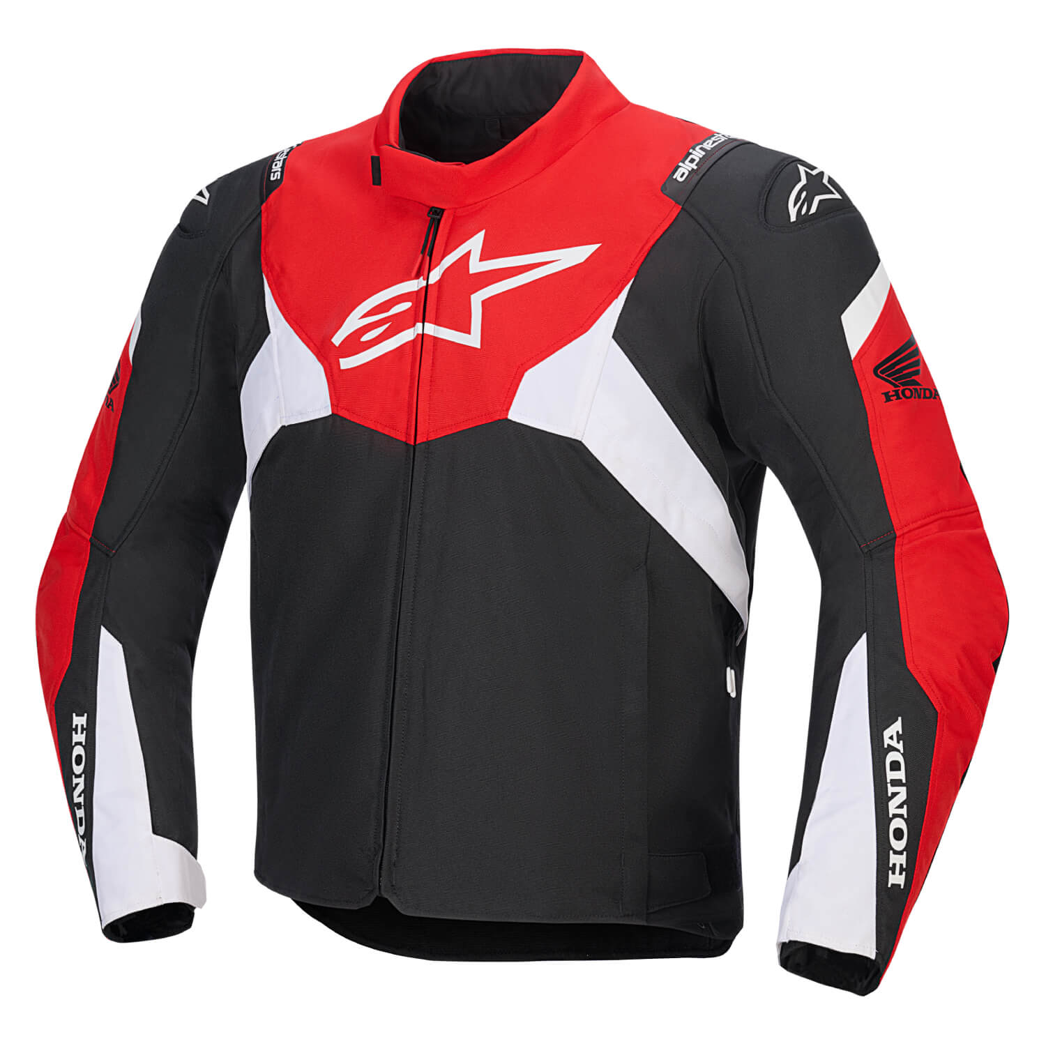 Alpinestars Honda T-Jaws V4 Waterproof Jacket Black / Bright Red / White | Front 3qtr | Honda Direct