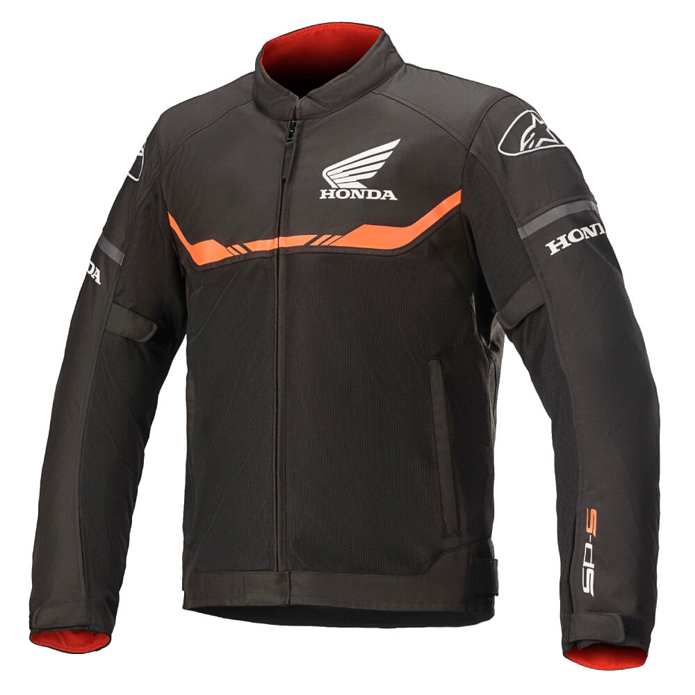 Alpinestars Honda T-SPS Air Jacket Black / Bright Red | Front 3qtr | Honda Direct