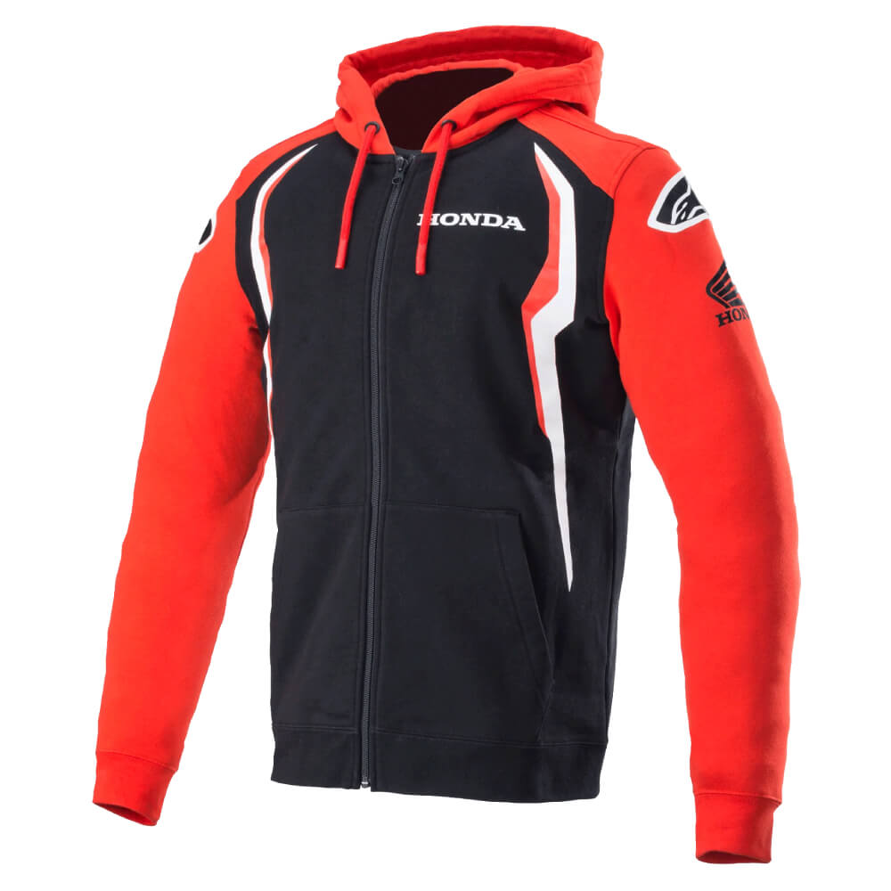 Alpinestars Honda Zip Hoodie Red / Black | Front 3qtr | Honda Direct