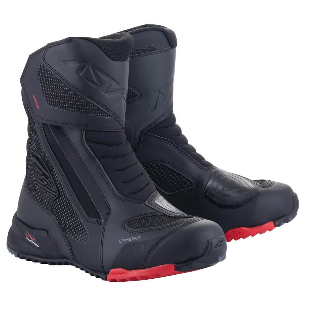 Alpinestars RT-7 Drystar Boots Black / Red | Front 3qtr | Honda Direct