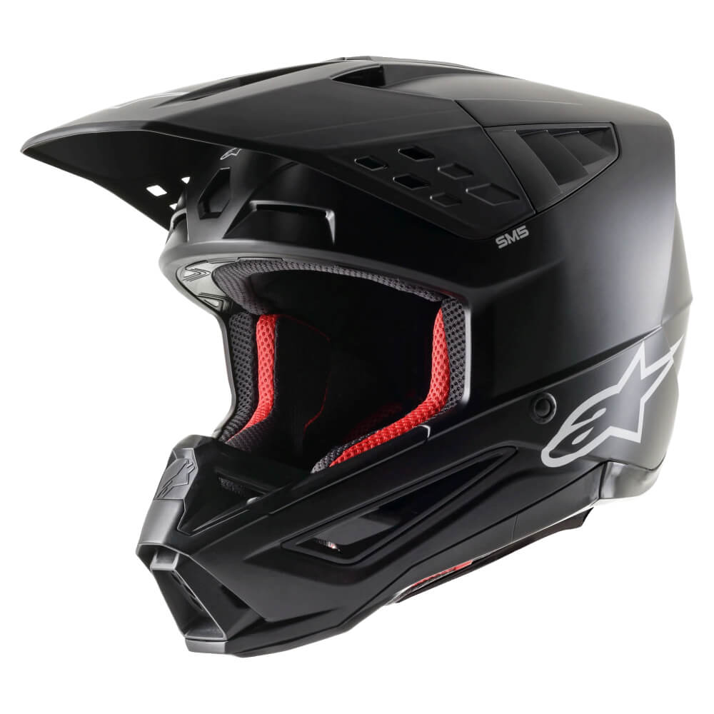 Alpinestars SM5 Helmet Solid Matt Black | Left Front 3qtr | Honda Direct