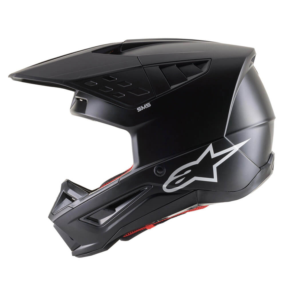 Alpinestars SM5 Helmet Solid Matt Black | Left Side | Honda Direct