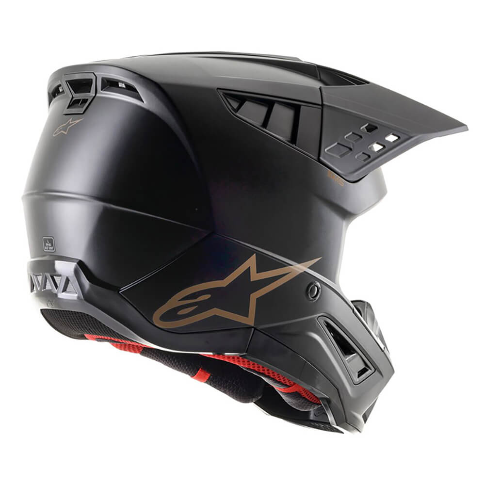 Alpinestars SM5 Helmet Solid Matt Black / Brown | Right Rear 3qtr | Honda Direct