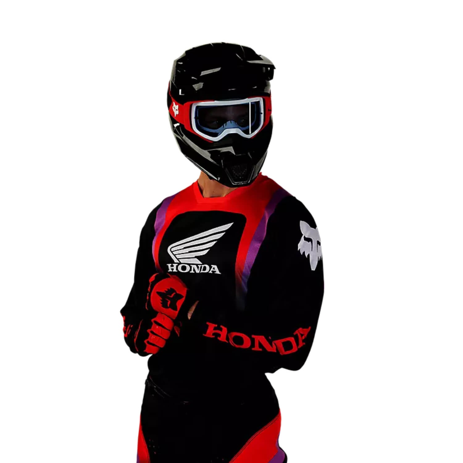 Fox 180 Honda Jersey Black | Right Front 3qtr | Honda Direct