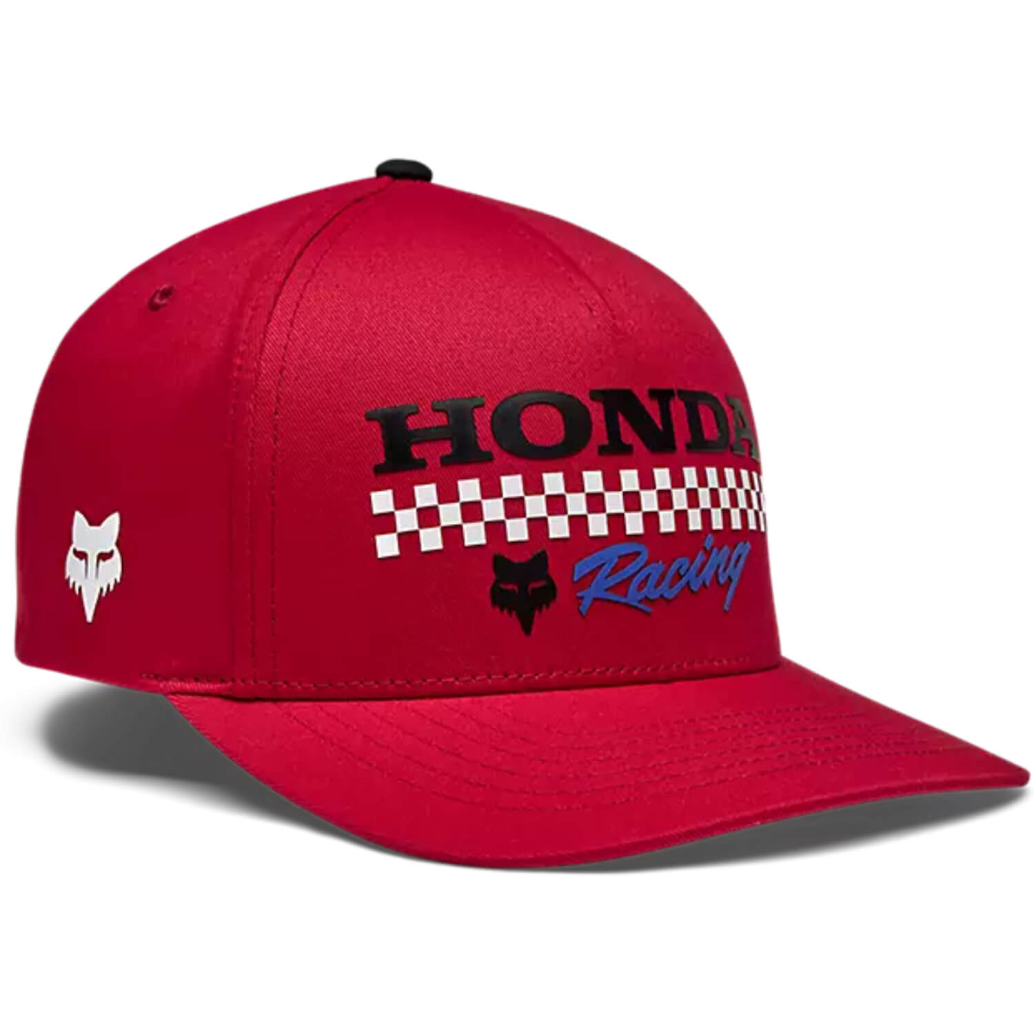 Fox x Honda Flexfit Hat Red | Left Front 3qtr | Honda Direct