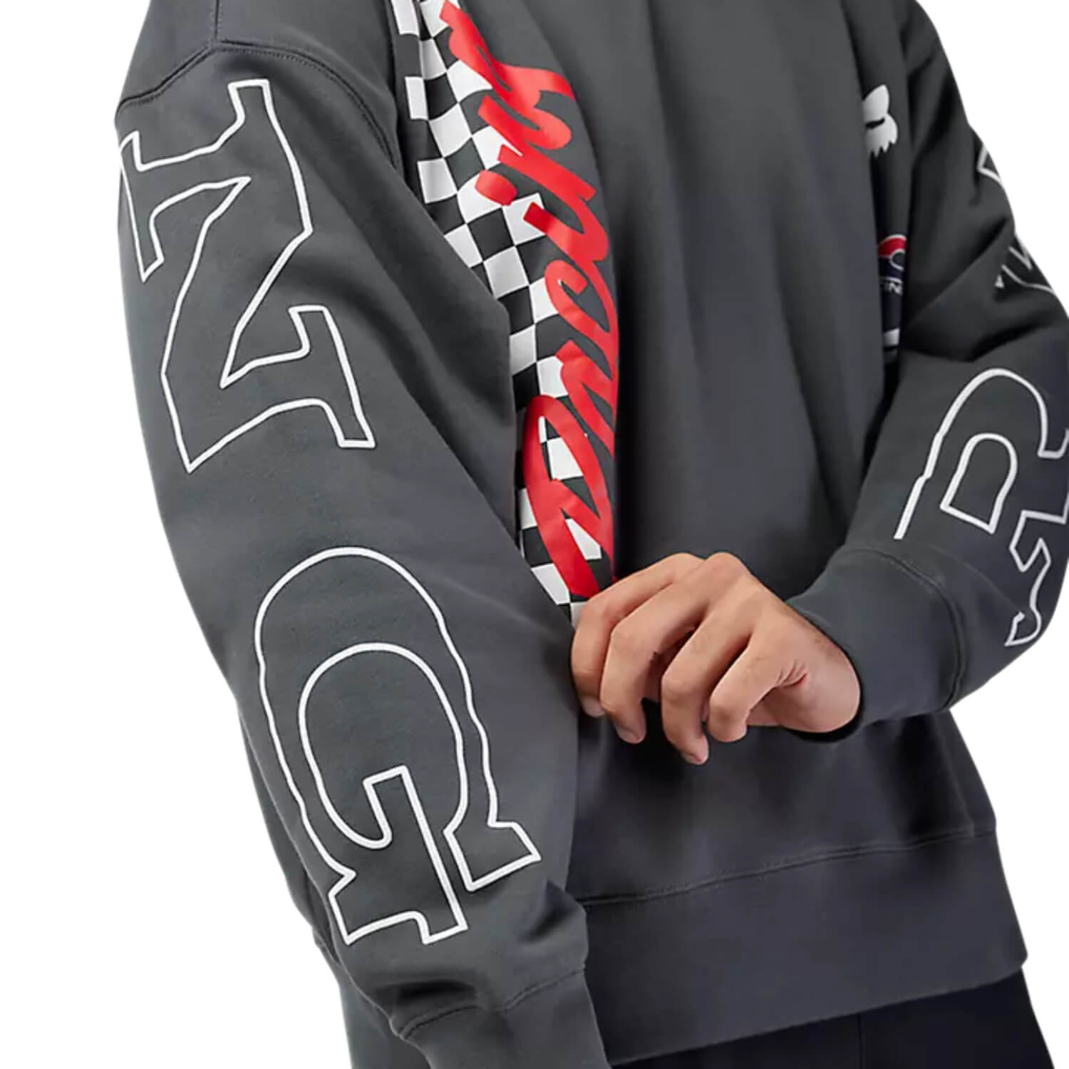 Fox x Honda Oversized Crew Sweatshirt Dark Shadow Grey | NG | Honda Direct