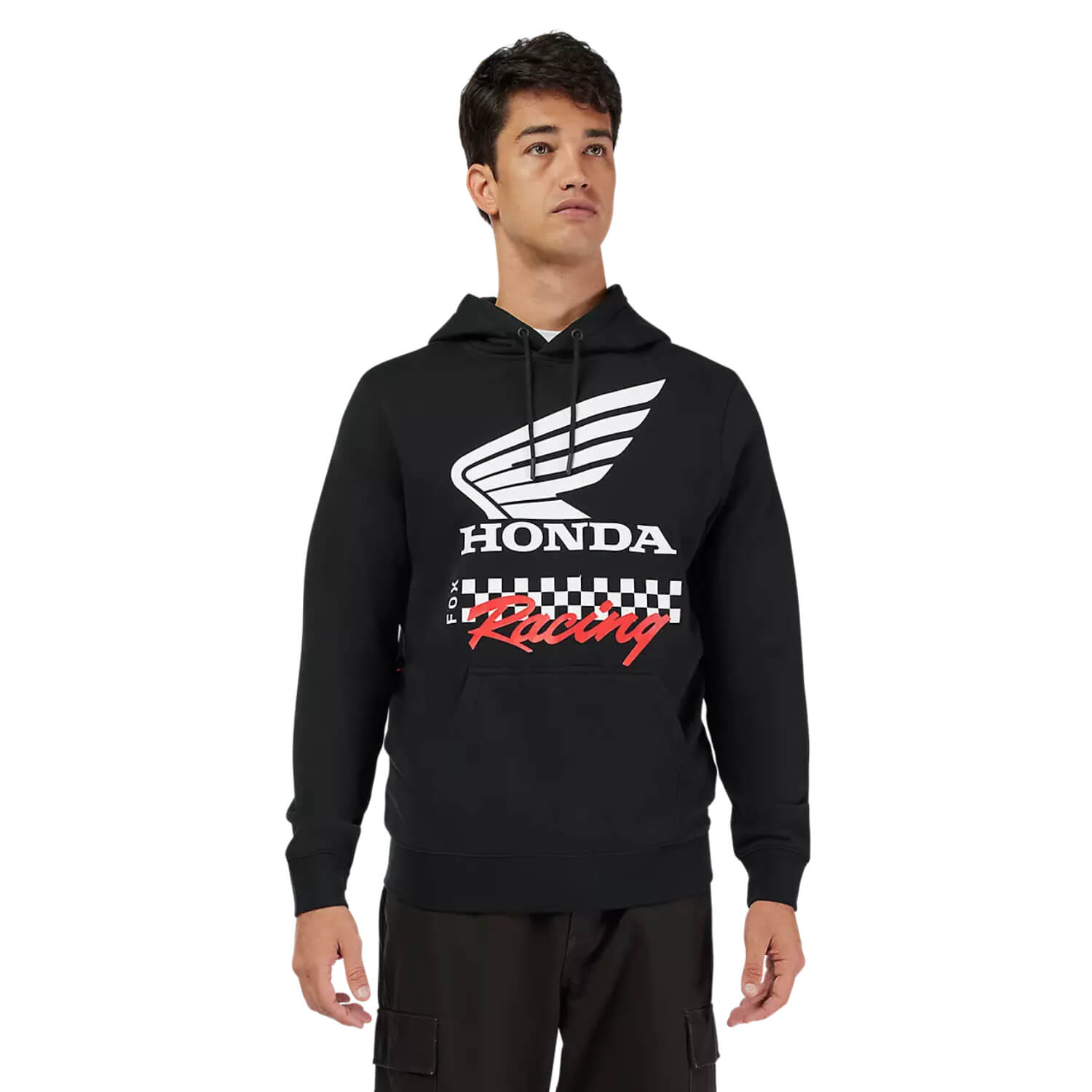 Fox x Honda Pullover Fleece Hoodie Black | Front | Honda Direct