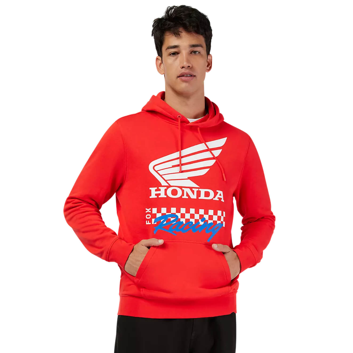 Fox x Honda Pullover Fleece Hoodie Red | Front | Honda Direct