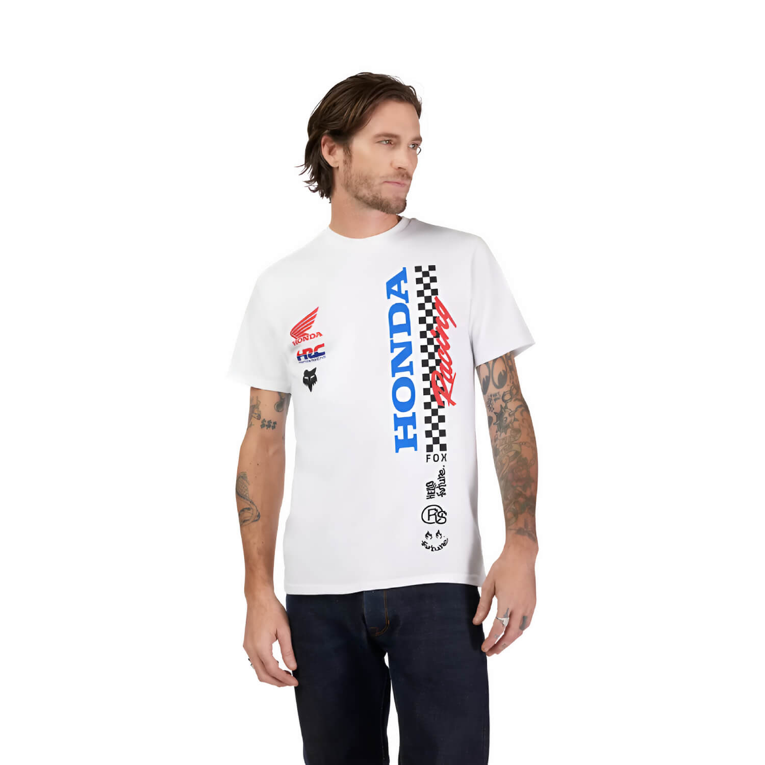Fox x Honda SS T-Shirt Optic White | Front | Honda Direct