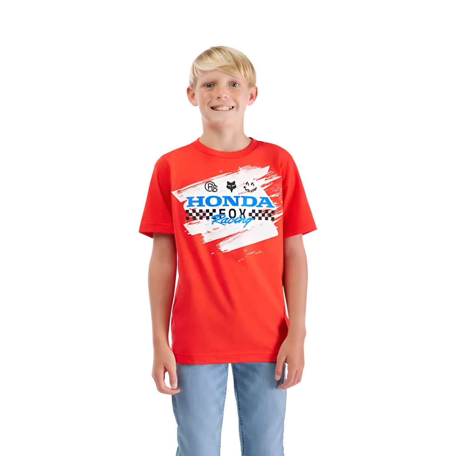 Fox x Honda Youth T-Shirt Red | Lifestyle Front | Honda Direct