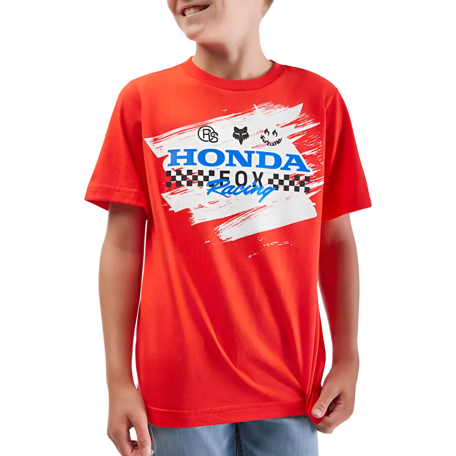 Fox x Honda Youth T-Shirt Red | Logo | Honda Direct