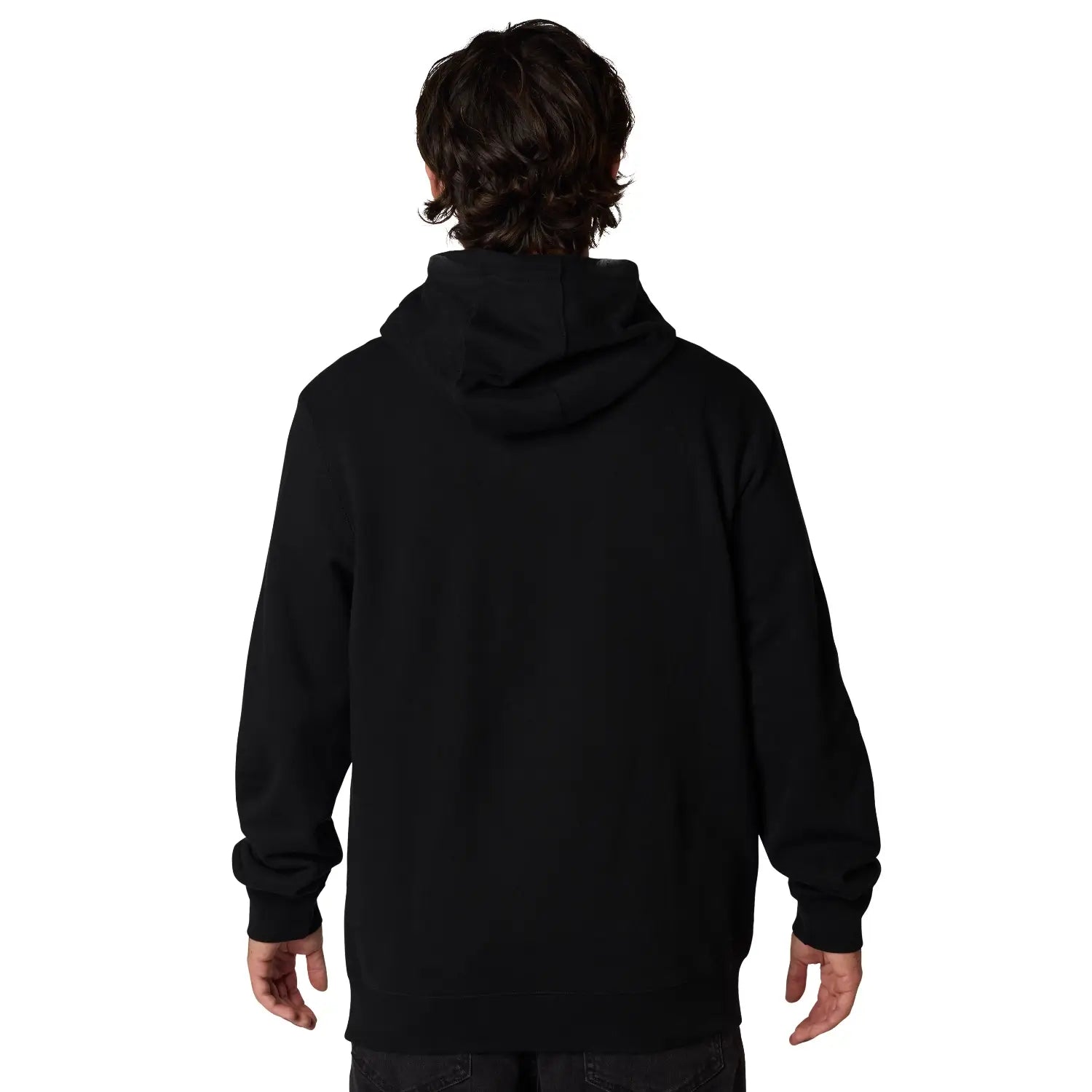 Fox x Honda Fleece Hoodie Black | Modelled Rear | Honda Direct