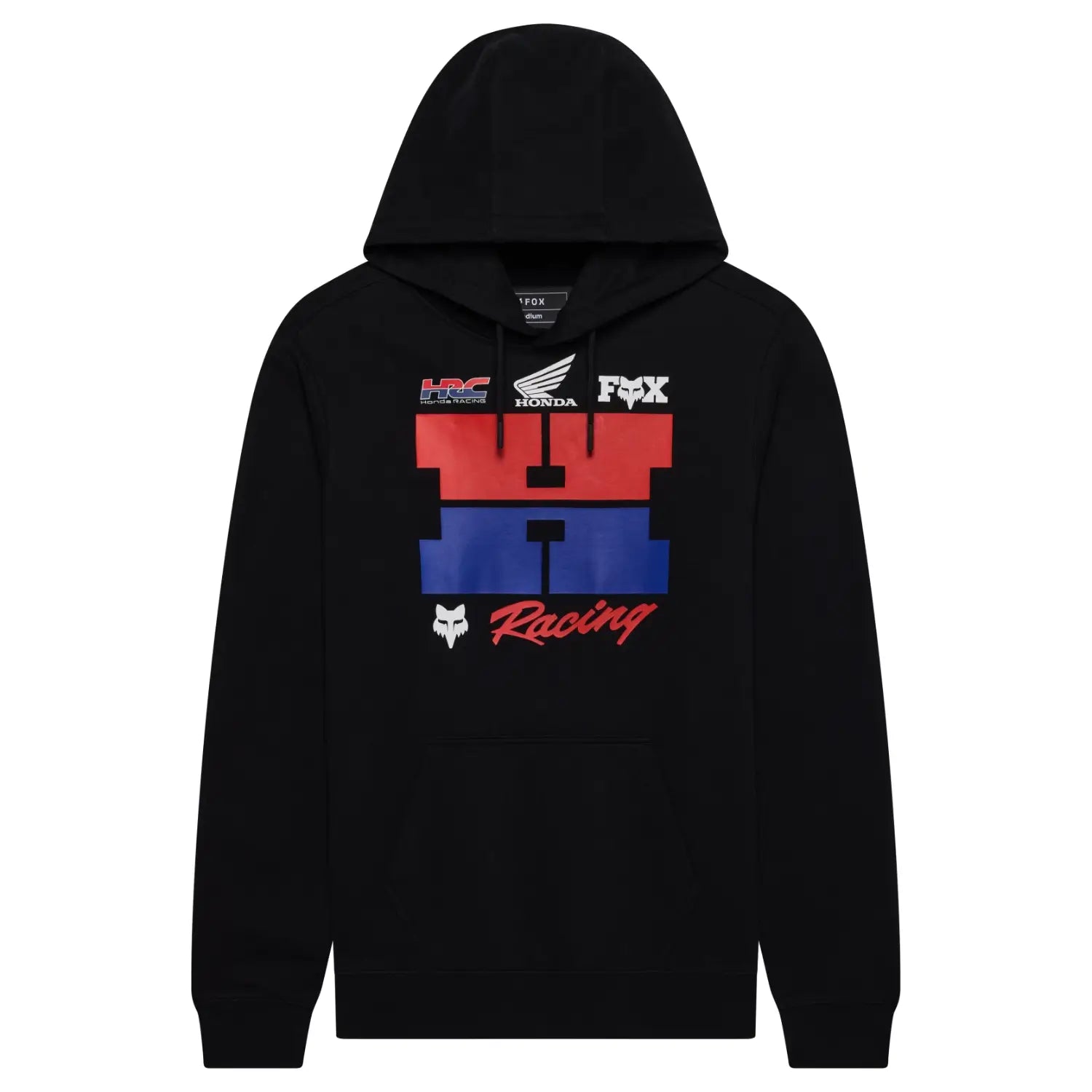 Fox x Honda Fleece Hoodie Black | Front | Honda Direct