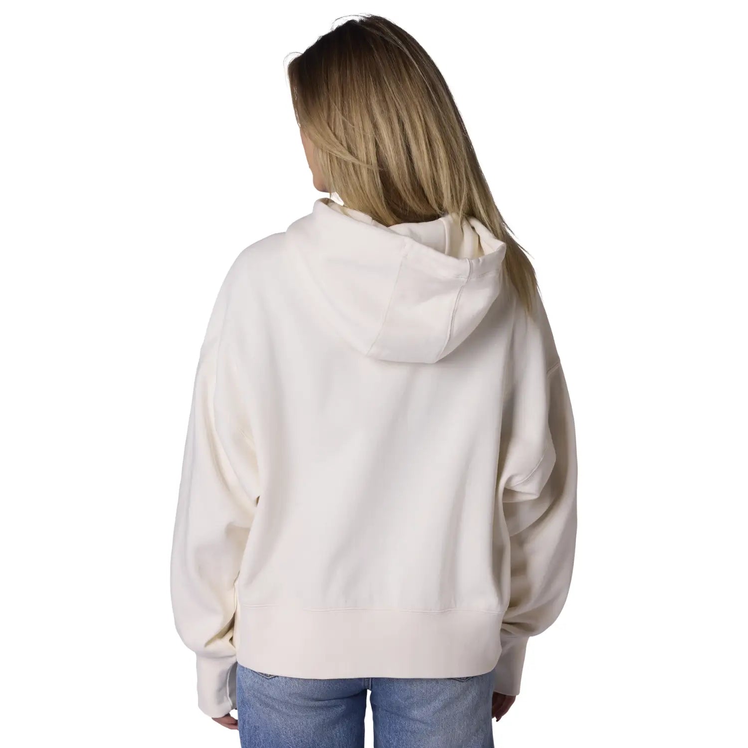 Fox x Honda Women's Fleece Hoodie Off White | Rear | Honda Direct