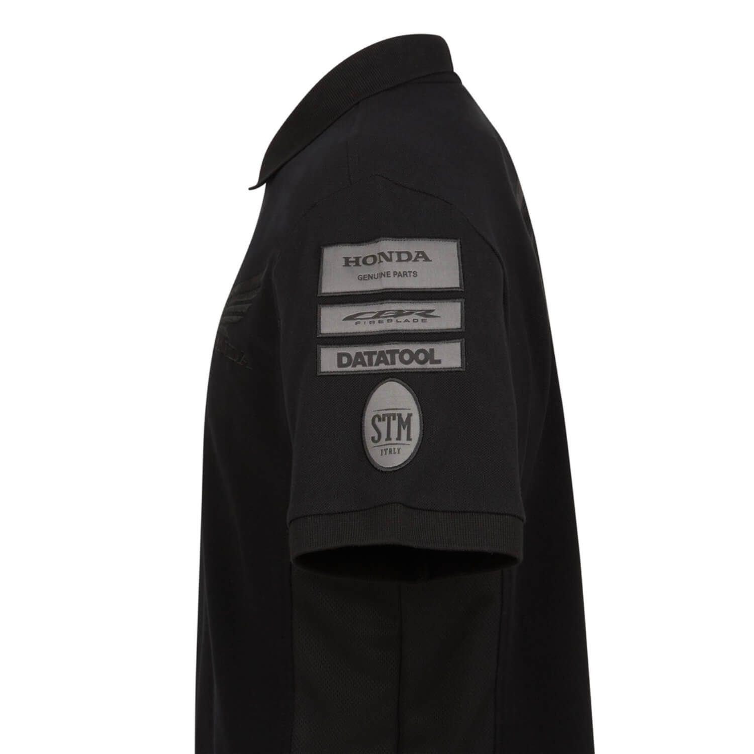 Honda BSB 2025 Men's Polo Shirt Black | Left Shoulder Detail | Honda Direct
