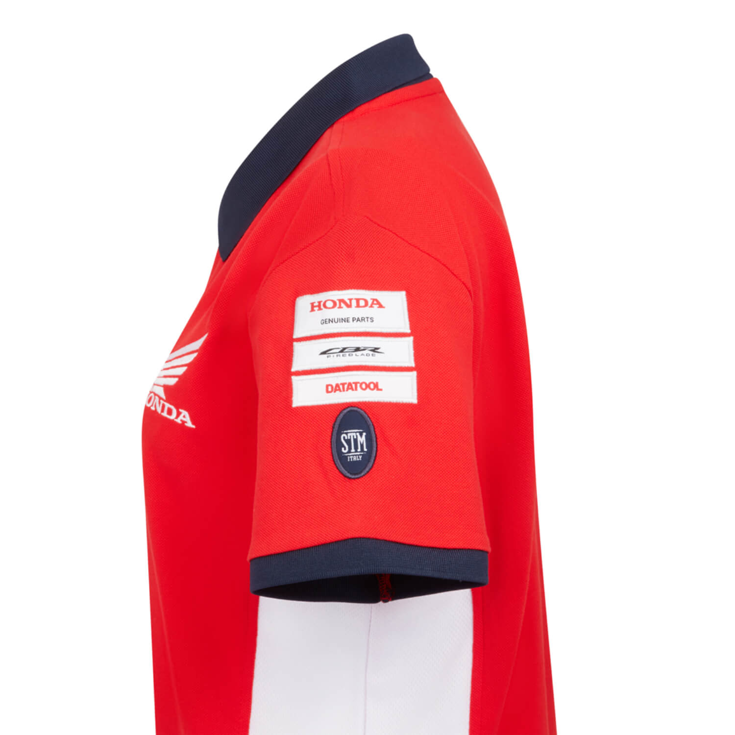 Honda BSB 2025 Men's Polo Shirt Red | Left Shoulder Detail | Honda Direct
