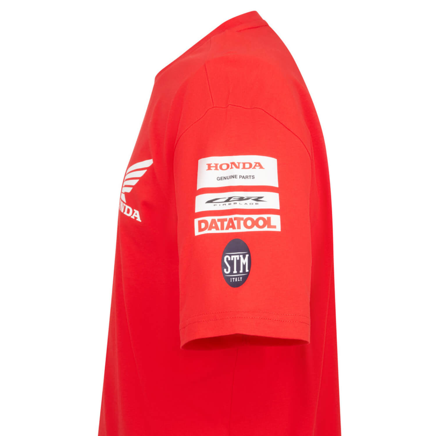 Honda BSB 2025 Unisex T-Shirt Red | Left Shoulder Detail | Honda Direct