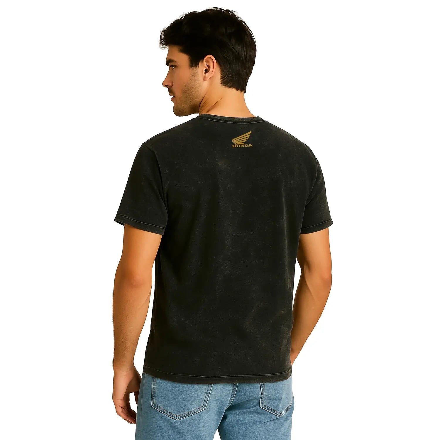 Honda Custom Rider T-Shirt Black | Modelled Rear | Honda Direct