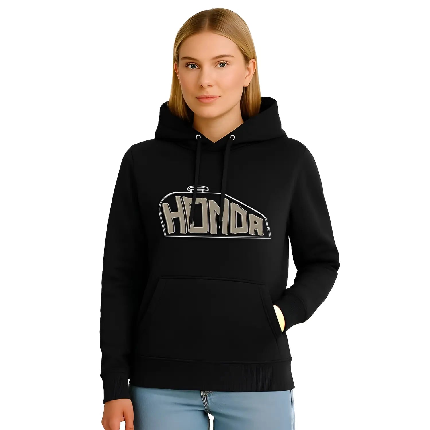 Honda Fuel Tank Hoodie Black | Modelled Front | Honda Direct