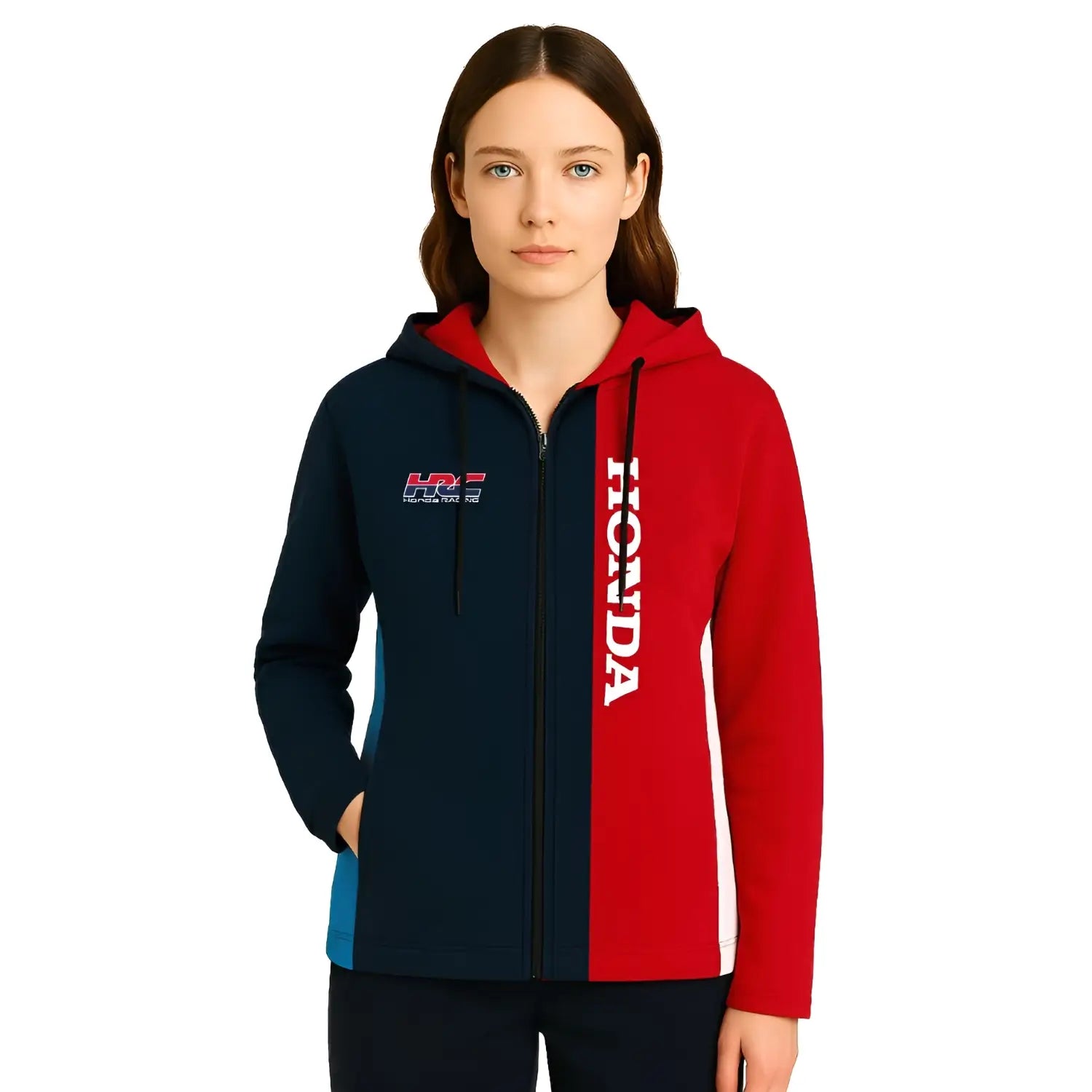 Honda HRC Full Zip Hoodie | Modelled Front | Honda Direct