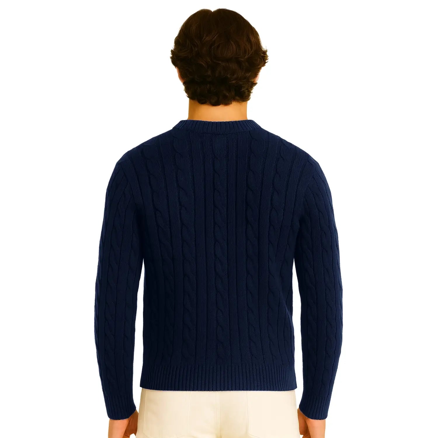 Honda Heritage Crewneck Sweater Blue | Modelled Rear | Honda Direct