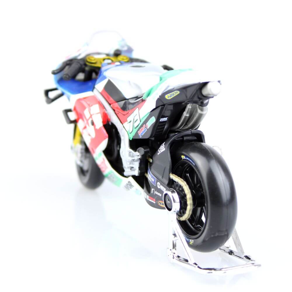 Honda LCR RC2 13V #73 Marquez 2021 Motorcycle 1:18 Scale Model | Rear Left | Honda Direct