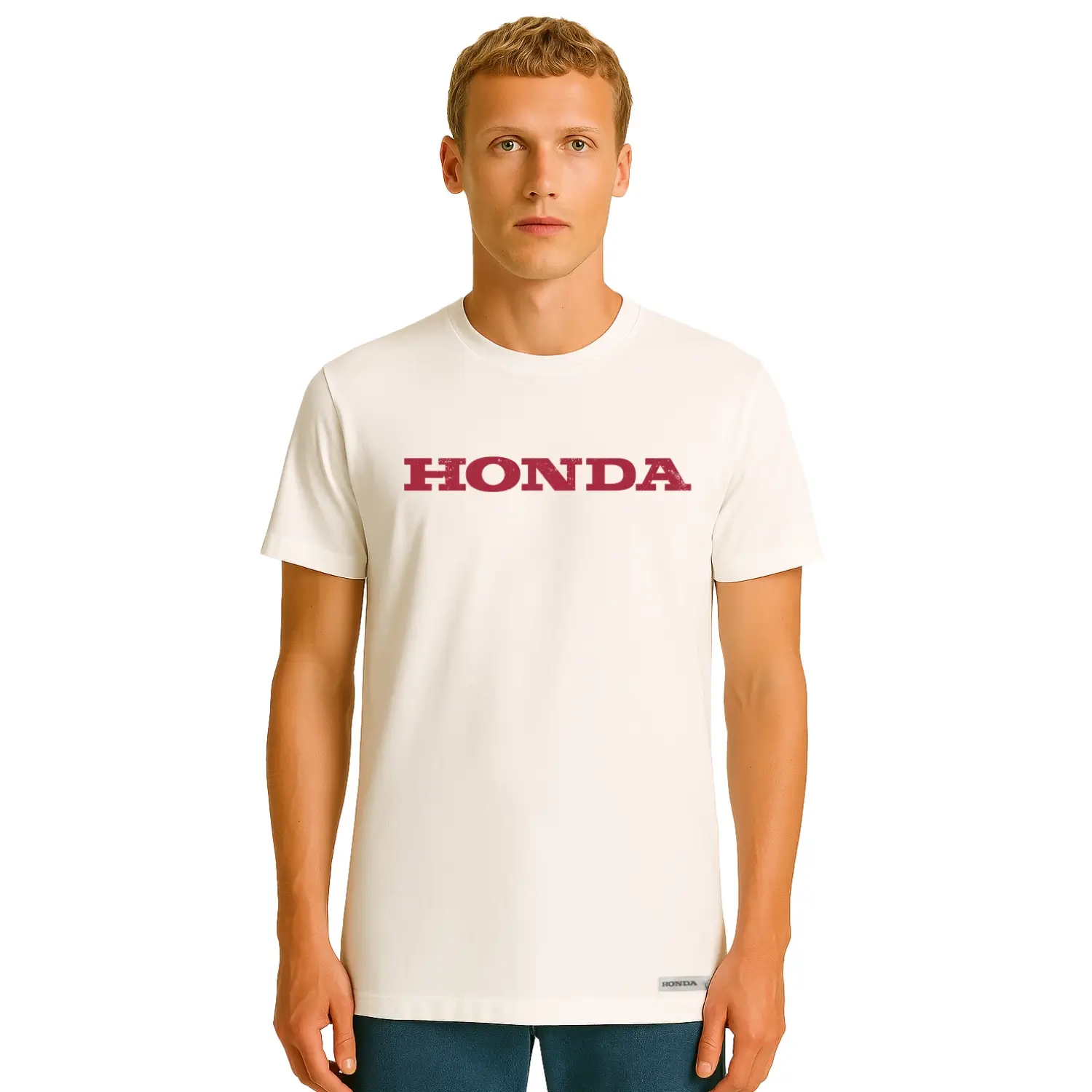 Honda Logo T-Shirt White | Modelled Front | Honda Direct