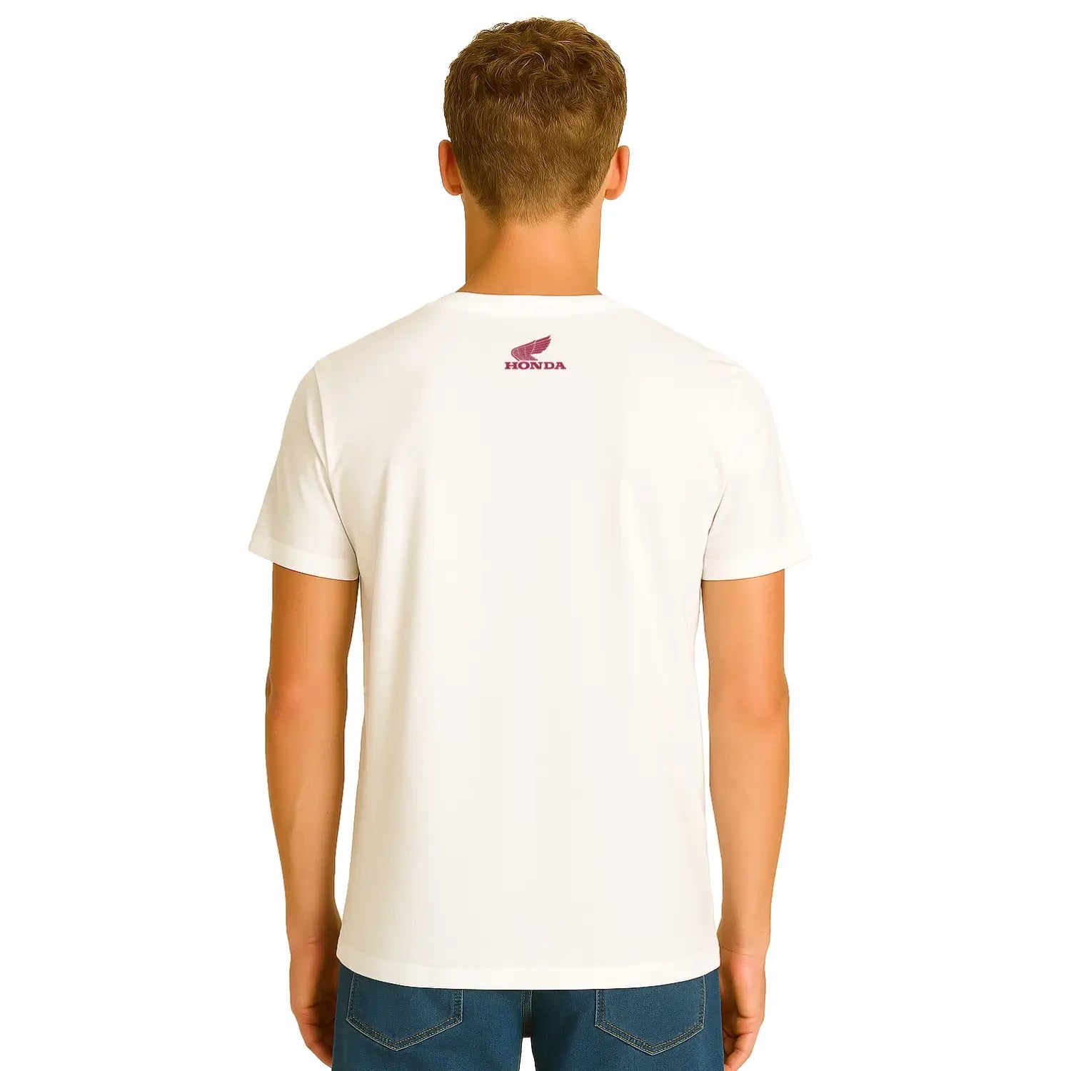 Honda Logo T-Shirt White | Modelled Rear | Honda Direct