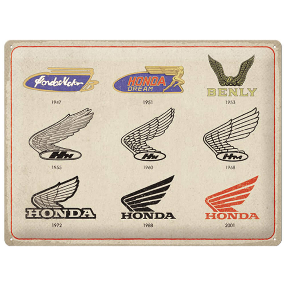 Honda Motorcycles Logo Evolution Tin Sign | Honda Direct