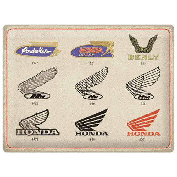 Honda Motorcycles Logo Evolution Tin Sign Honda Direct