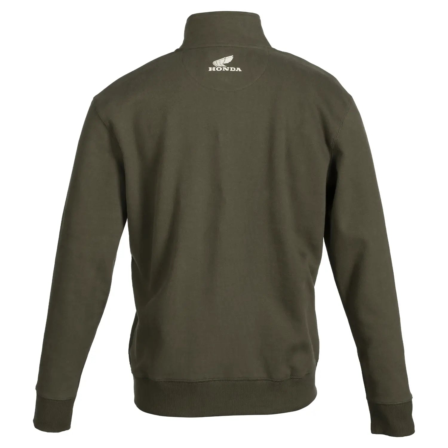 Honda Quarter Zip Sweatshirt Olive Green | Rear | Honda Direct